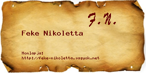 Feke Nikoletta névjegykártya