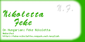 nikoletta feke business card